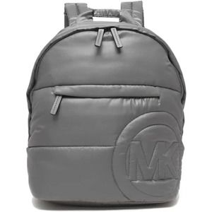 Michael Kors Rae Medium Quilted Metallic Nylon Backpack Heather Grey $368 Nwt